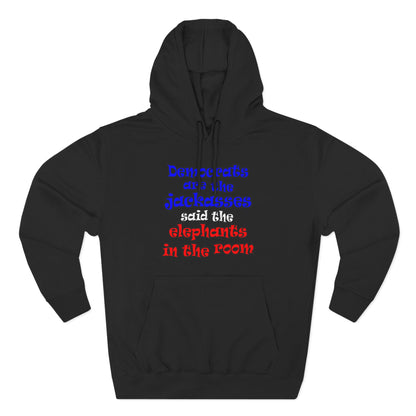 donkeys and elephants - Three-Panel Fleece Hoodie