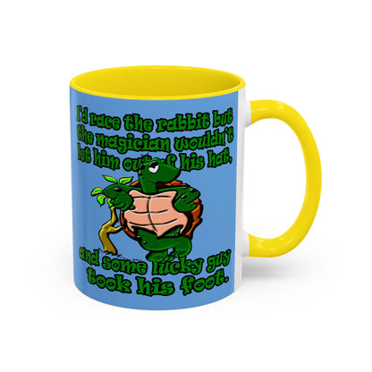 turtle race - Accent Mug (light blue)