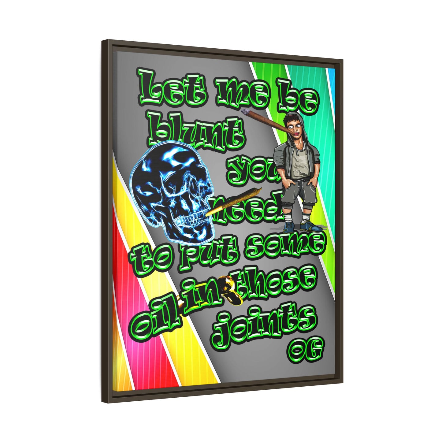 og - framed canvas art (rainbow split)