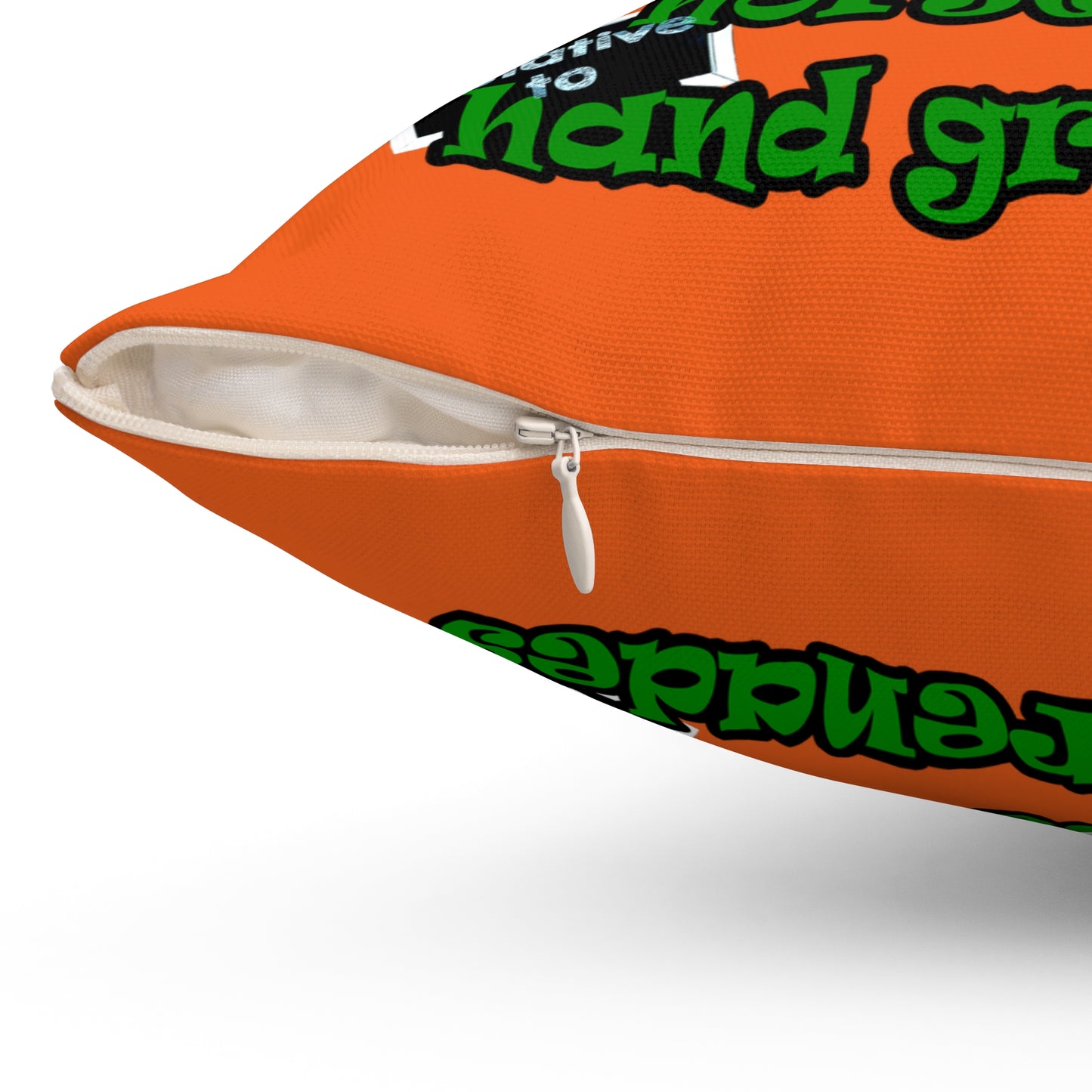 my luck - Spun Polyester Square Pillow - (orange)