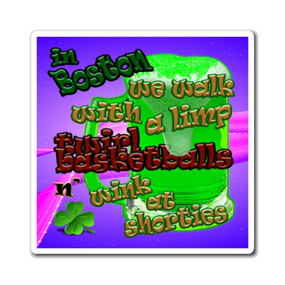 celtics logo - Magnets - (purple-pink wave)