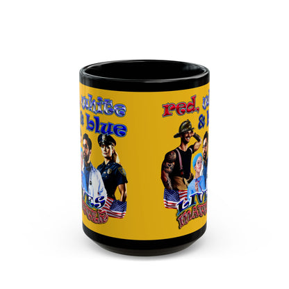 rw&b lives matter - Black Mug (yellow)