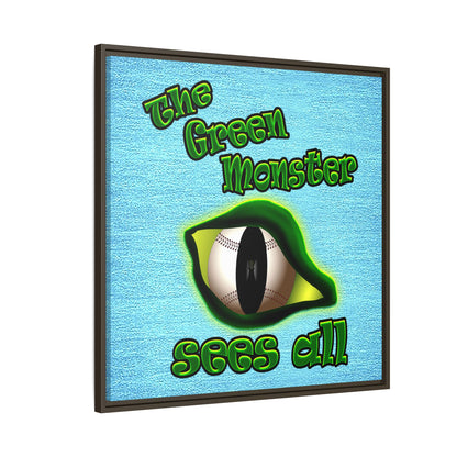 green monster - framed canvas art (faded blue)