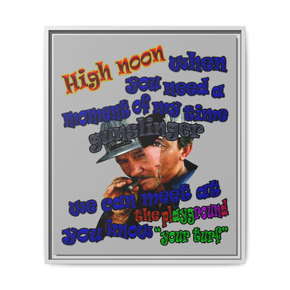 high noon - framed canvas art (light grey)