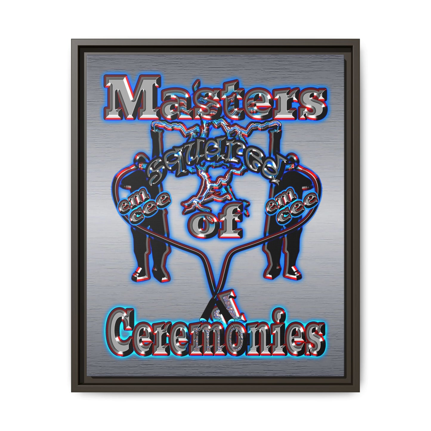 em cee squared - framed canvas art (brushed nickel)