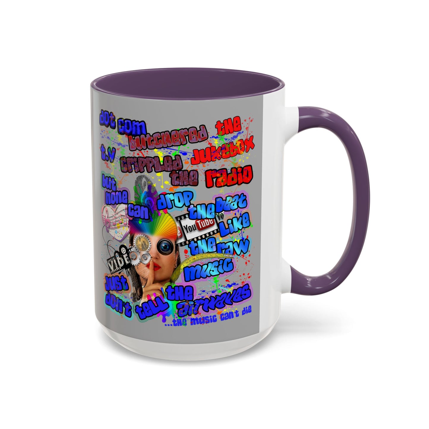 drop the beat - Accent Mug (light grey)