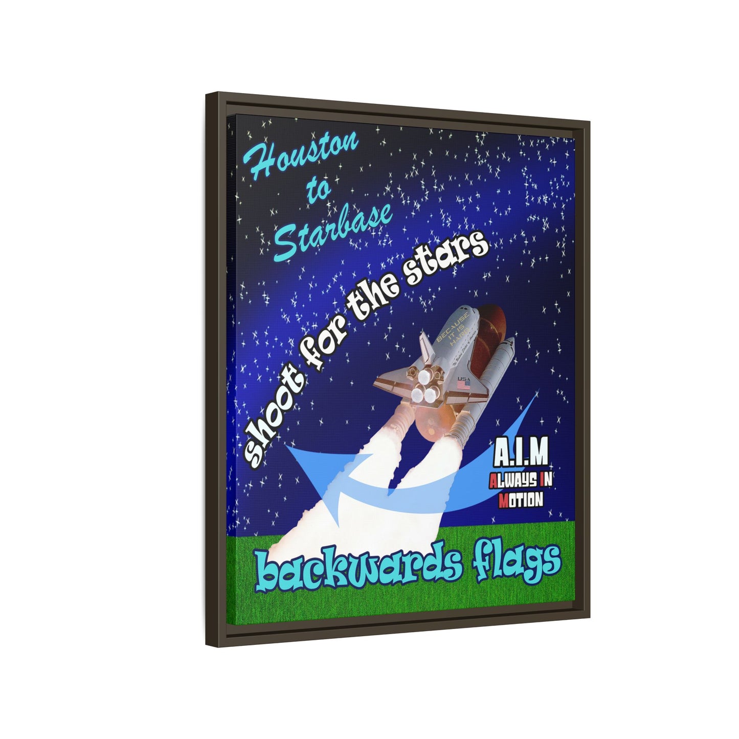 shoot for the stars - framed canvas art ('snoops' background)