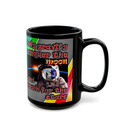 defy conquer reach - Black Mug (rainbow split)