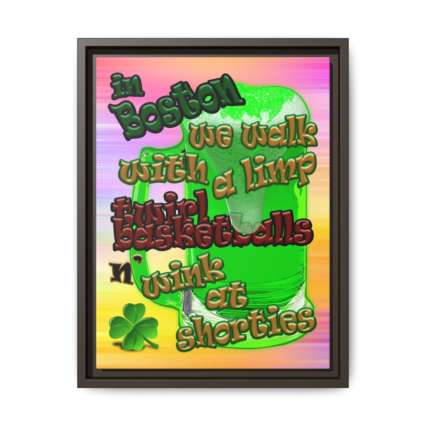 celtics logo - framed canvas art (color blur)