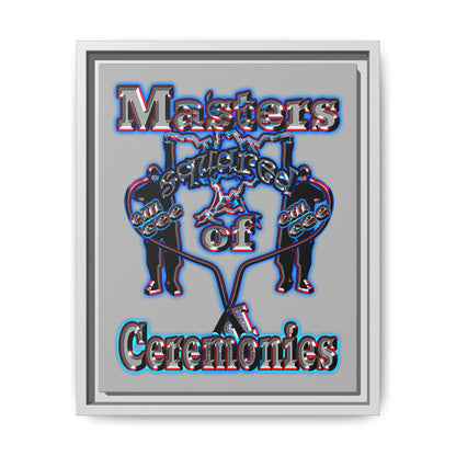 em cee squared - framed canvas art (light grey)