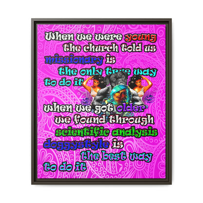 doggystyle - framed canvas art (pink swirl)