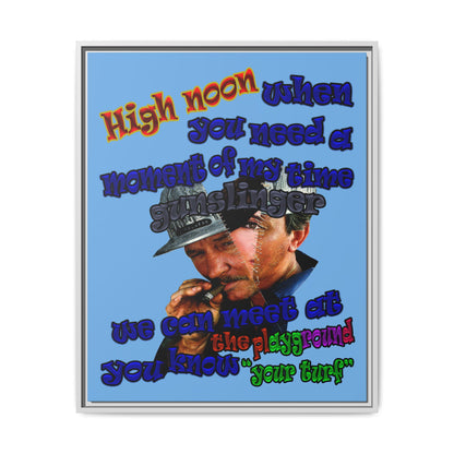 high noon - framed canvas art (light blue)