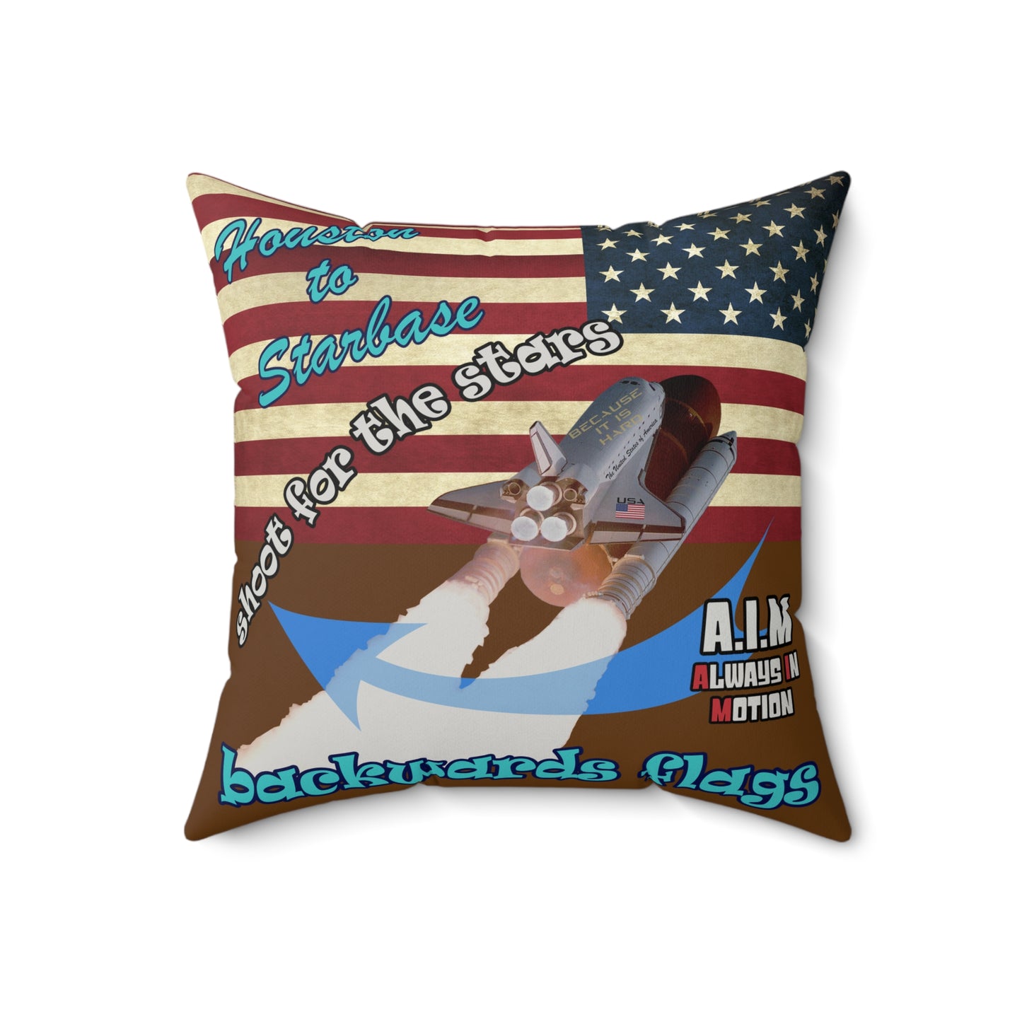 shoot for the stars - Faux Suede Square Pillow - (brown)