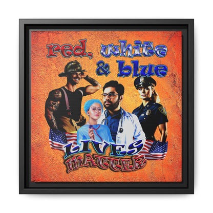 rw&b lives matter - framed canvas art (burnt orange)
