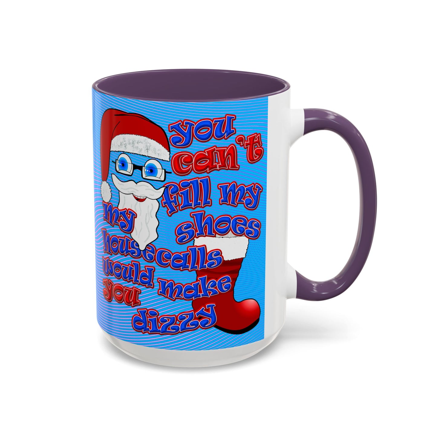 santa's shoes - Accent Mug (light blue-purple wave)