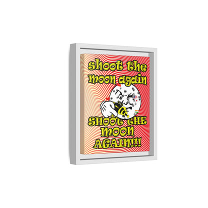shoot the moon again - framed canvas art (yellow-orange wave)