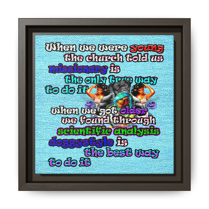 doggystyle - framed canvas art (faded blue)