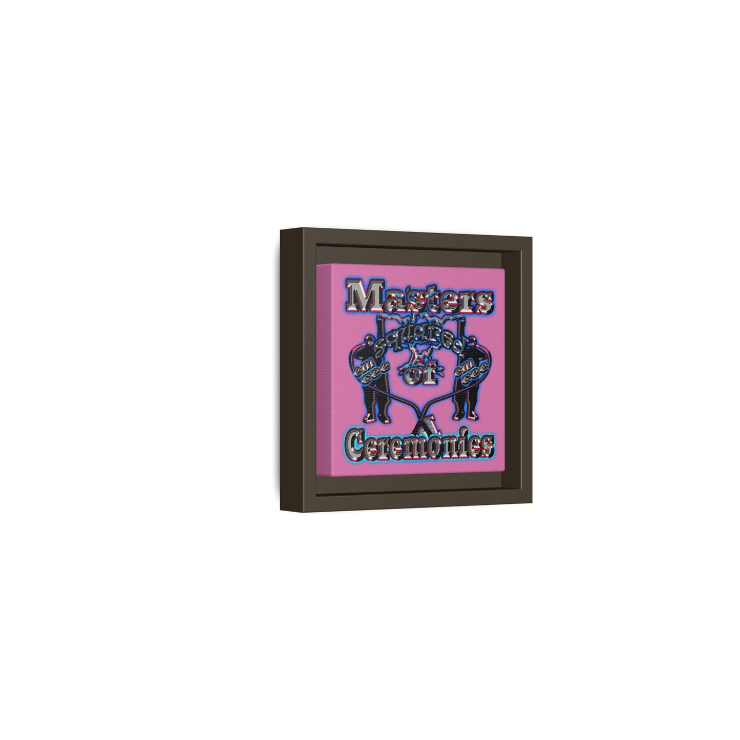 em cee squared - framed canvas art (light pink)