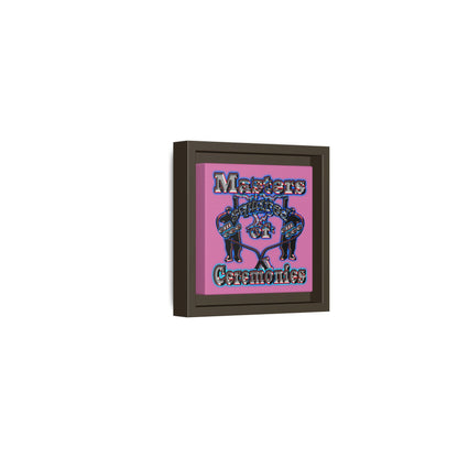 em cee squared - framed canvas art (light pink)