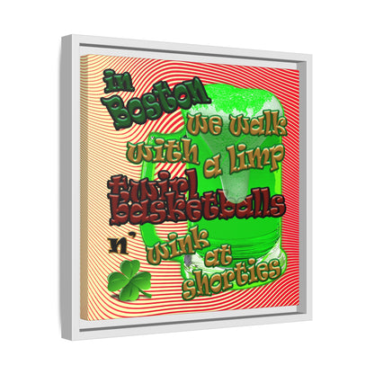celtics logo - framed canvas art (yellow-orange wave)