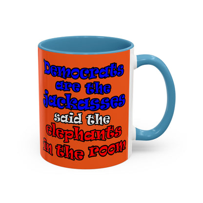 donkeys and elephants - Accent Mug (orange)