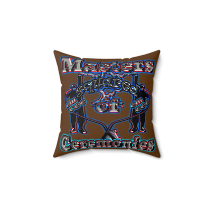 em cee squared - Faux Suede Square Pillow - (brown)