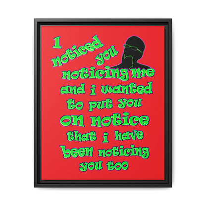 noticed you noticing - framed canvas art (red)