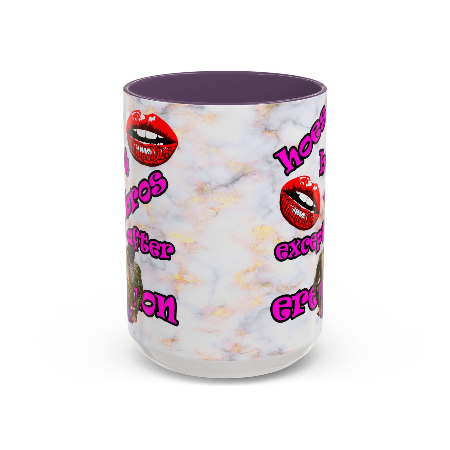 hoes b4 bros - Accent Mug (white marble)