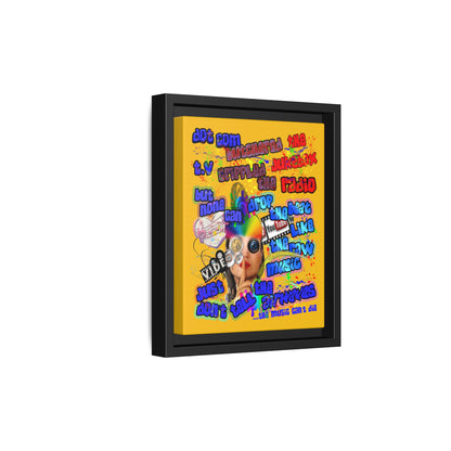 drop the beat - framed canvas art (yellow)