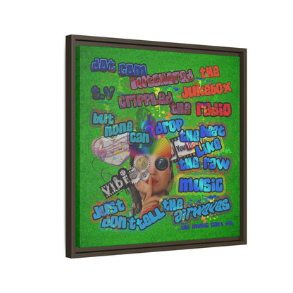 drop the beat - framed canvas art (green turf)