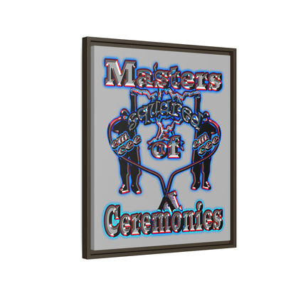 em cee squared - framed canvas art (light grey)