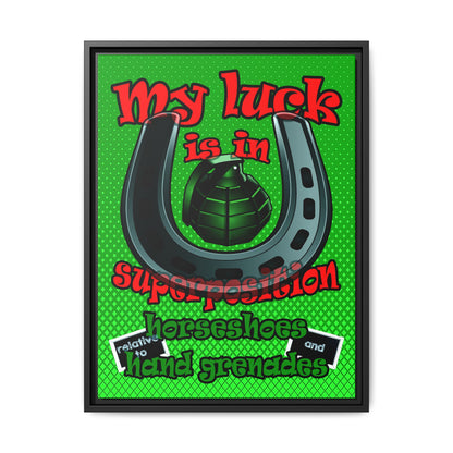 my luck - framed canvas art (logo green)