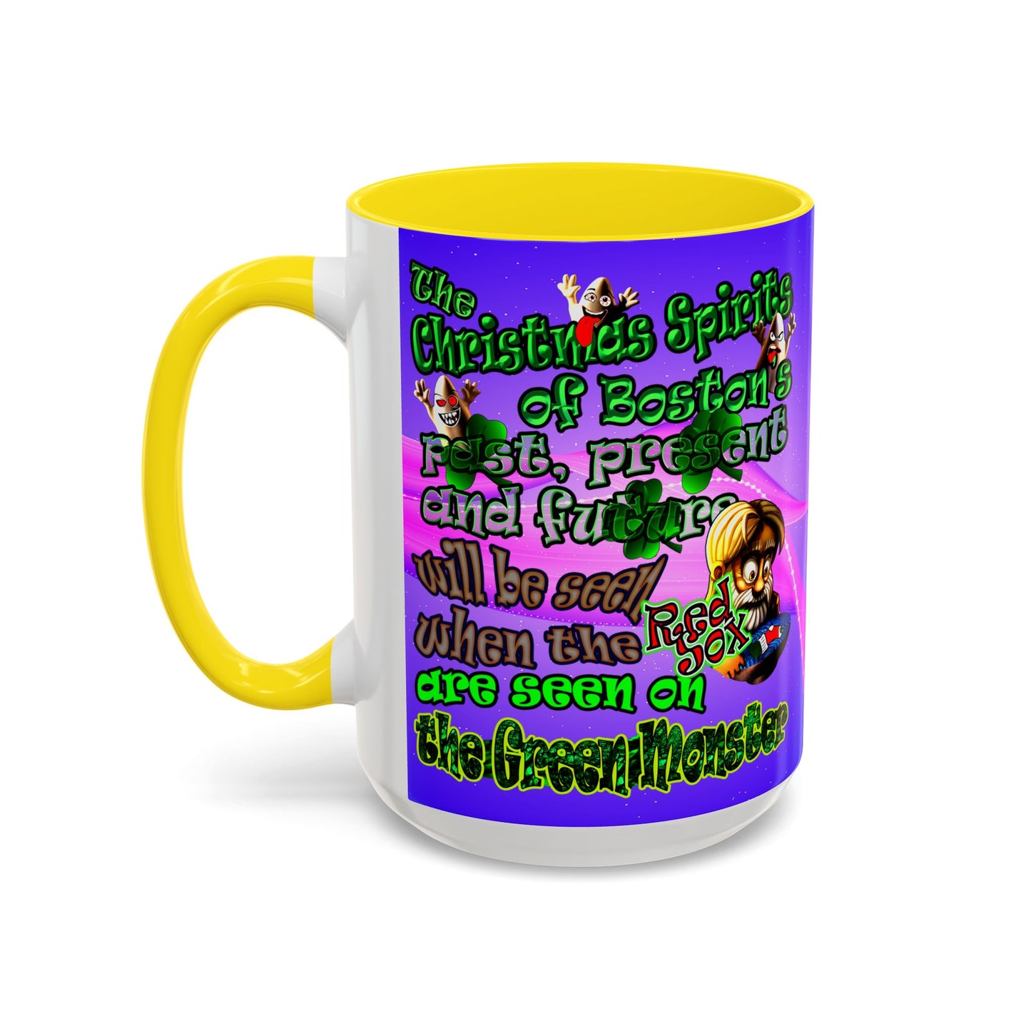 christmas spirits of boston - Accent Mug (purple-pink wave)
