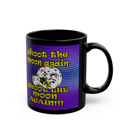 shoot the moon again - Black Mug (purple wave)