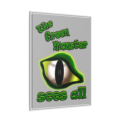 green monster - framed canvas art (light grey)