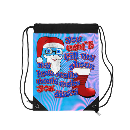 santa's shoes - Drawstring Bag (light blue-purple wave)