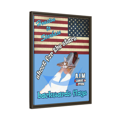 shoot for the stars - framed canvas art (light blue)