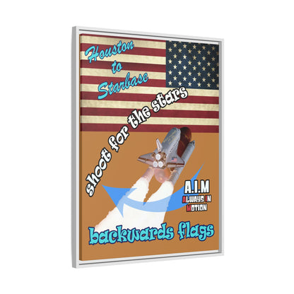 shoot for the stars - framed canvas art (light brown)