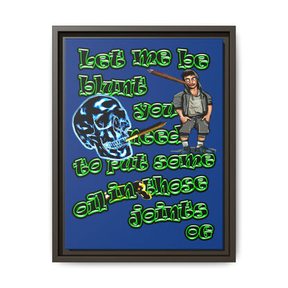 og - framed canvas art (dark blue)