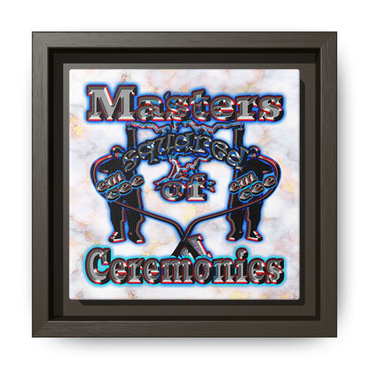 em cee squared - framed canvas art (white marble)