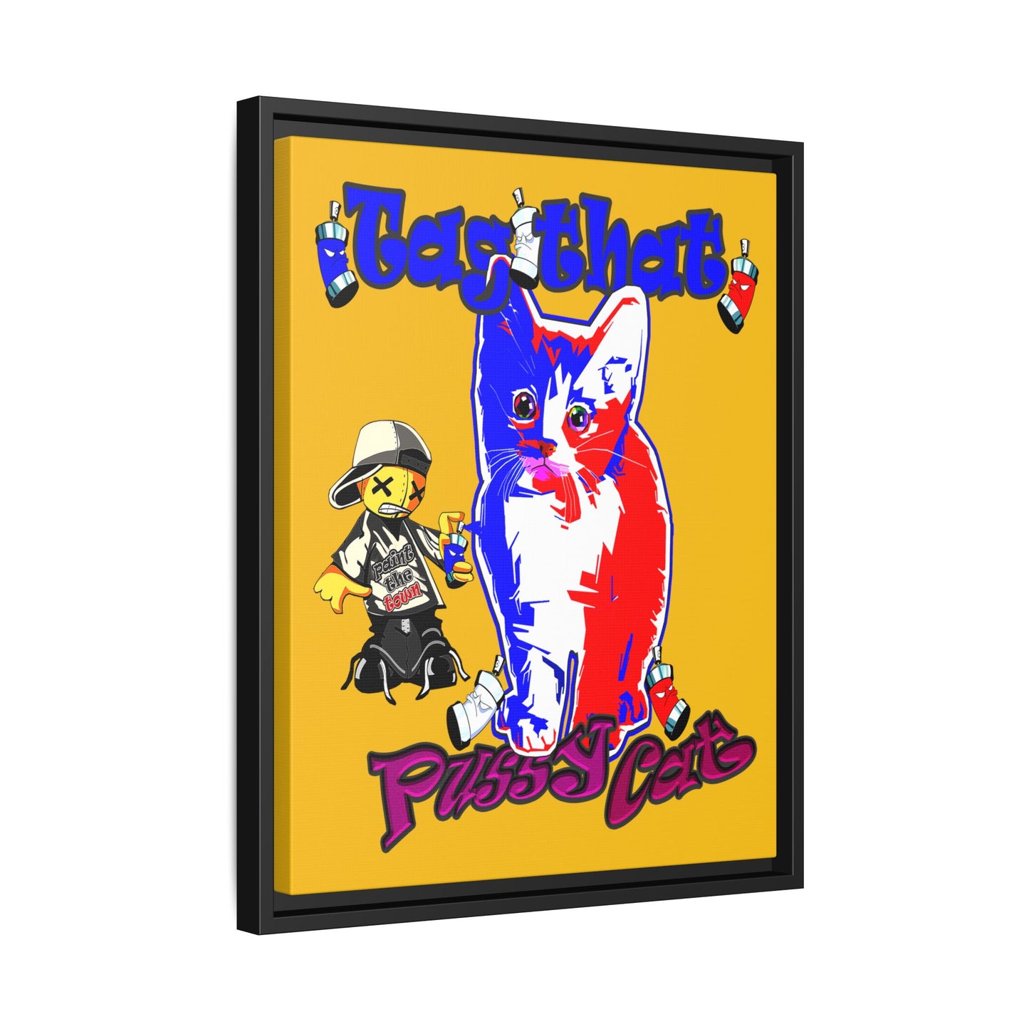 tag that - framed canvas art (yellow)