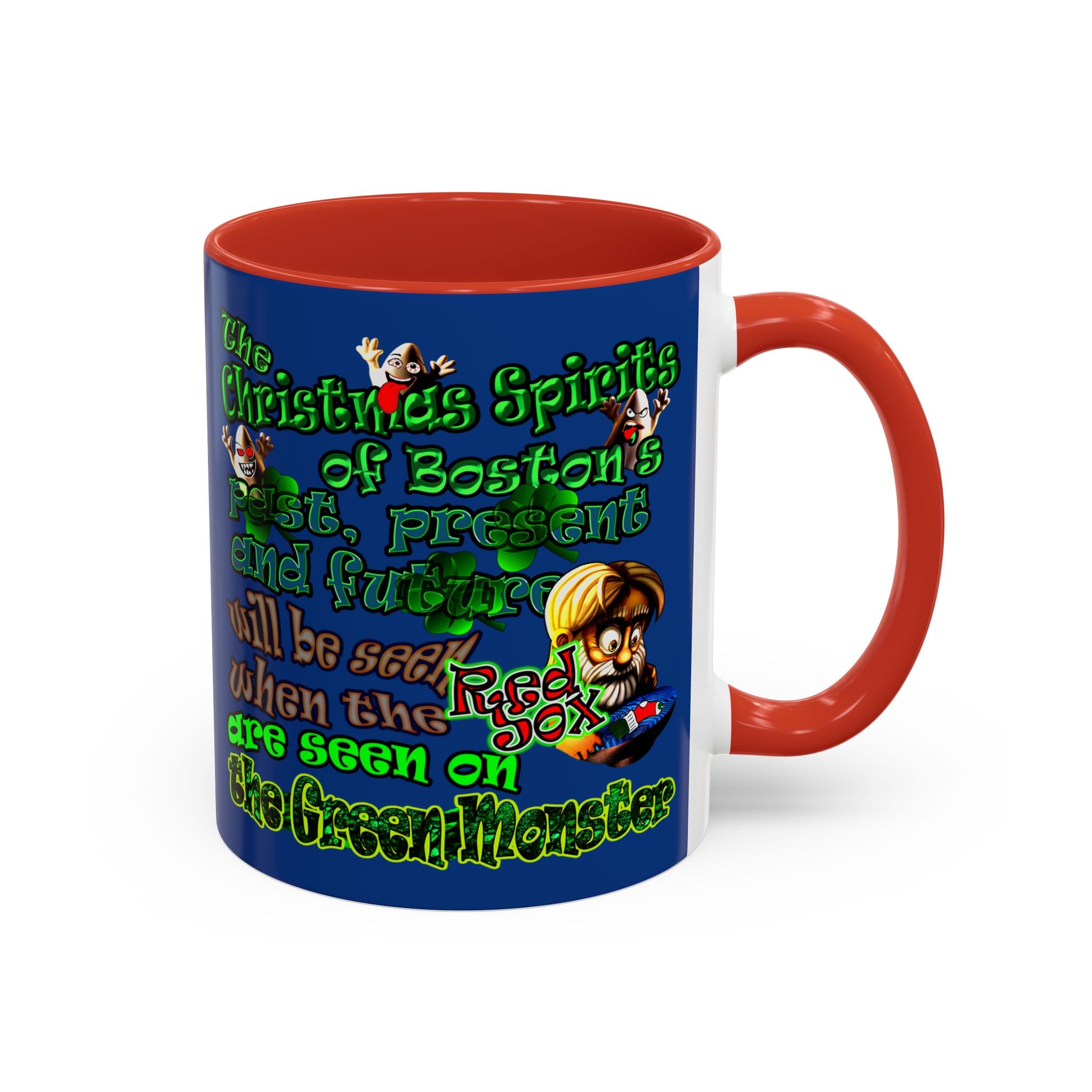 christmas spirits of boston - Accent Mug (dark blue)