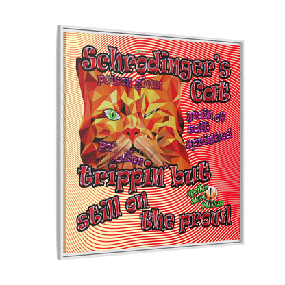 schrodinger's cat - framed canvas art (yellow-orange wave)