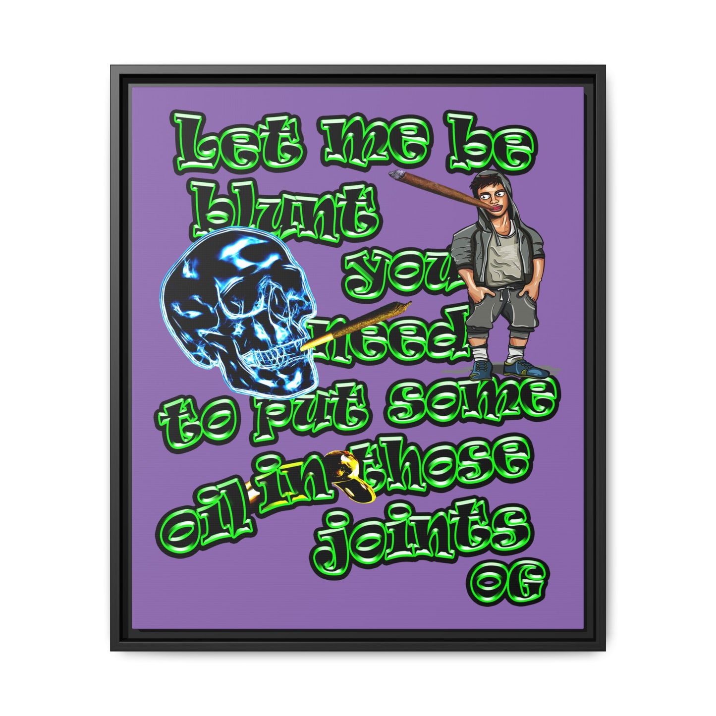 og - framed canvas art (light purple)
