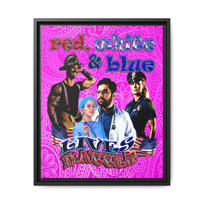 rw&b lives matter - framed canvas art (pink swirl)