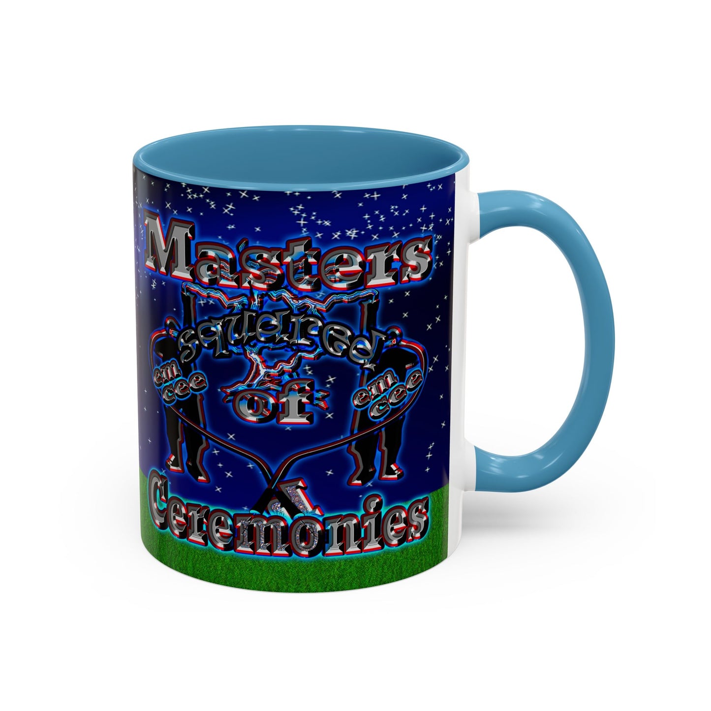em cee squared - Accent Mug ('snoops' background)