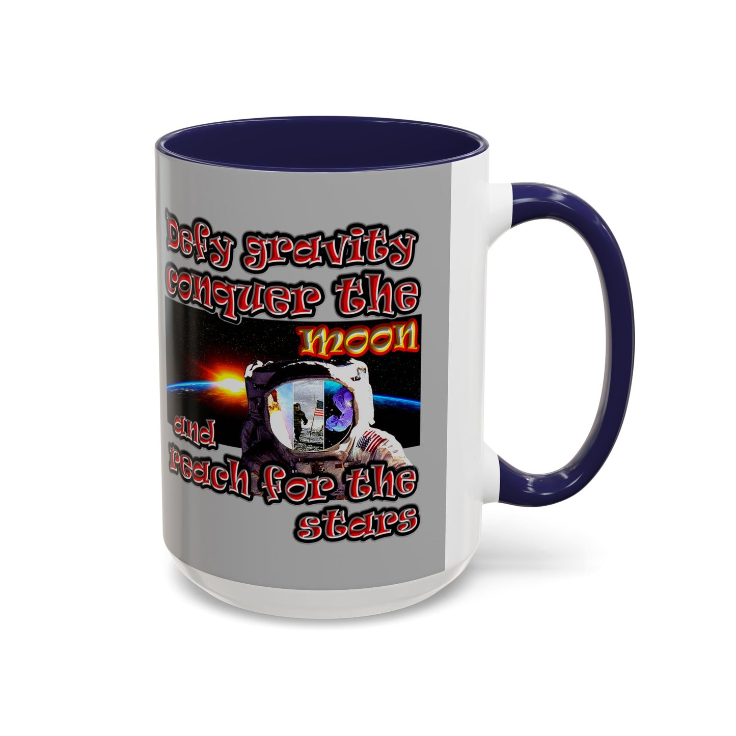 defy conquer reach - Accent Mug (light grey)