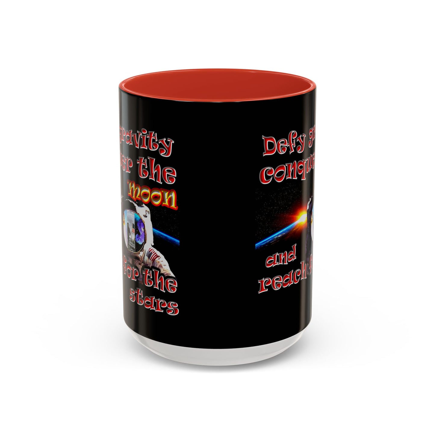 defy conquer reach - Accent Mug (black)