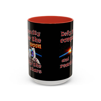 defy conquer reach - Accent Mug (black)