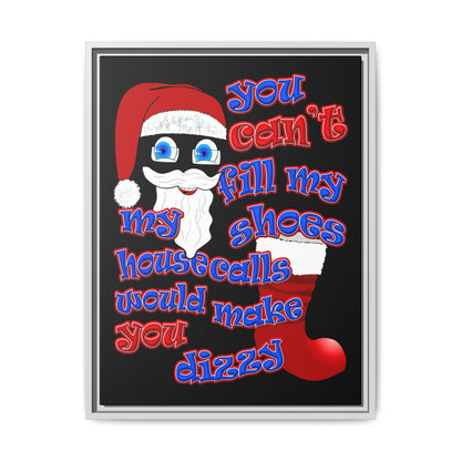 santa's shoes - framed canvas art (black)